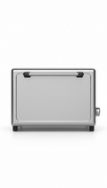 Brushed steel toaster oven with timer dial