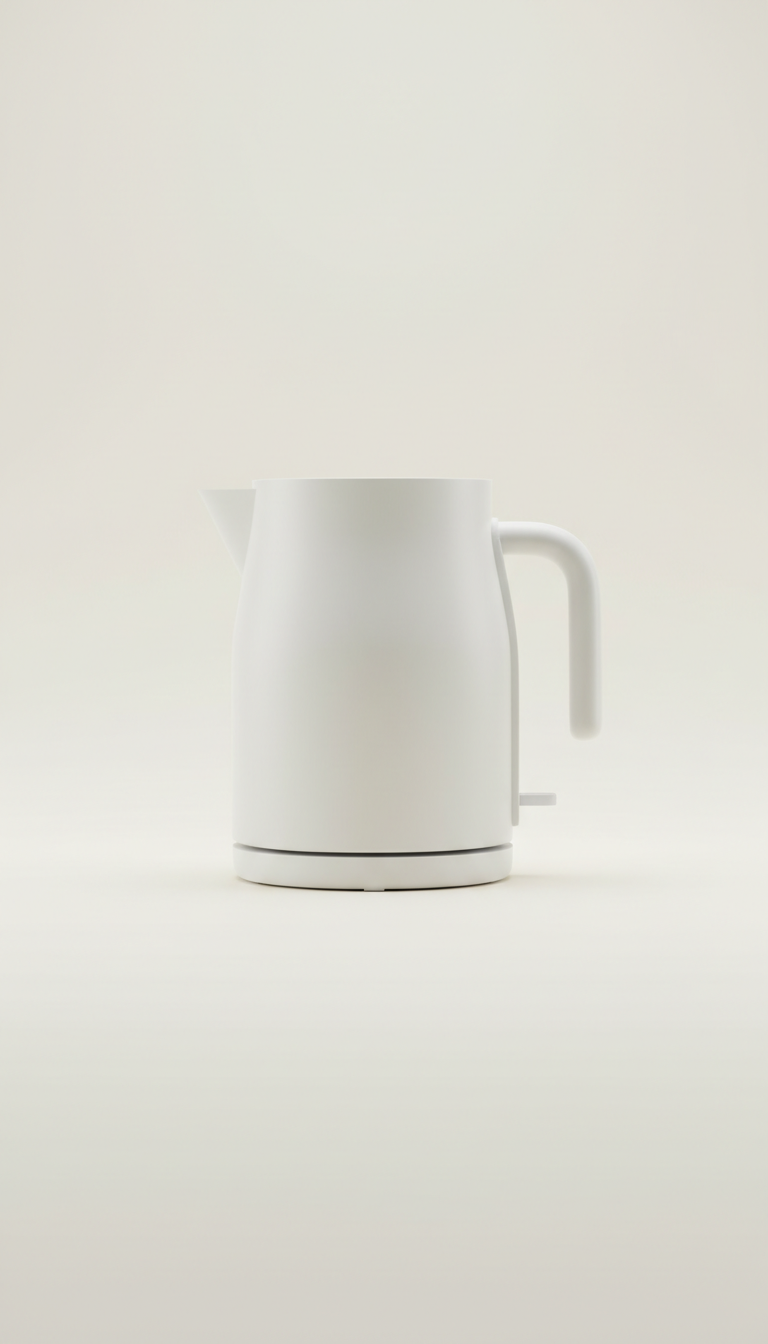 Matte-finish electric kettle with auto shutoff